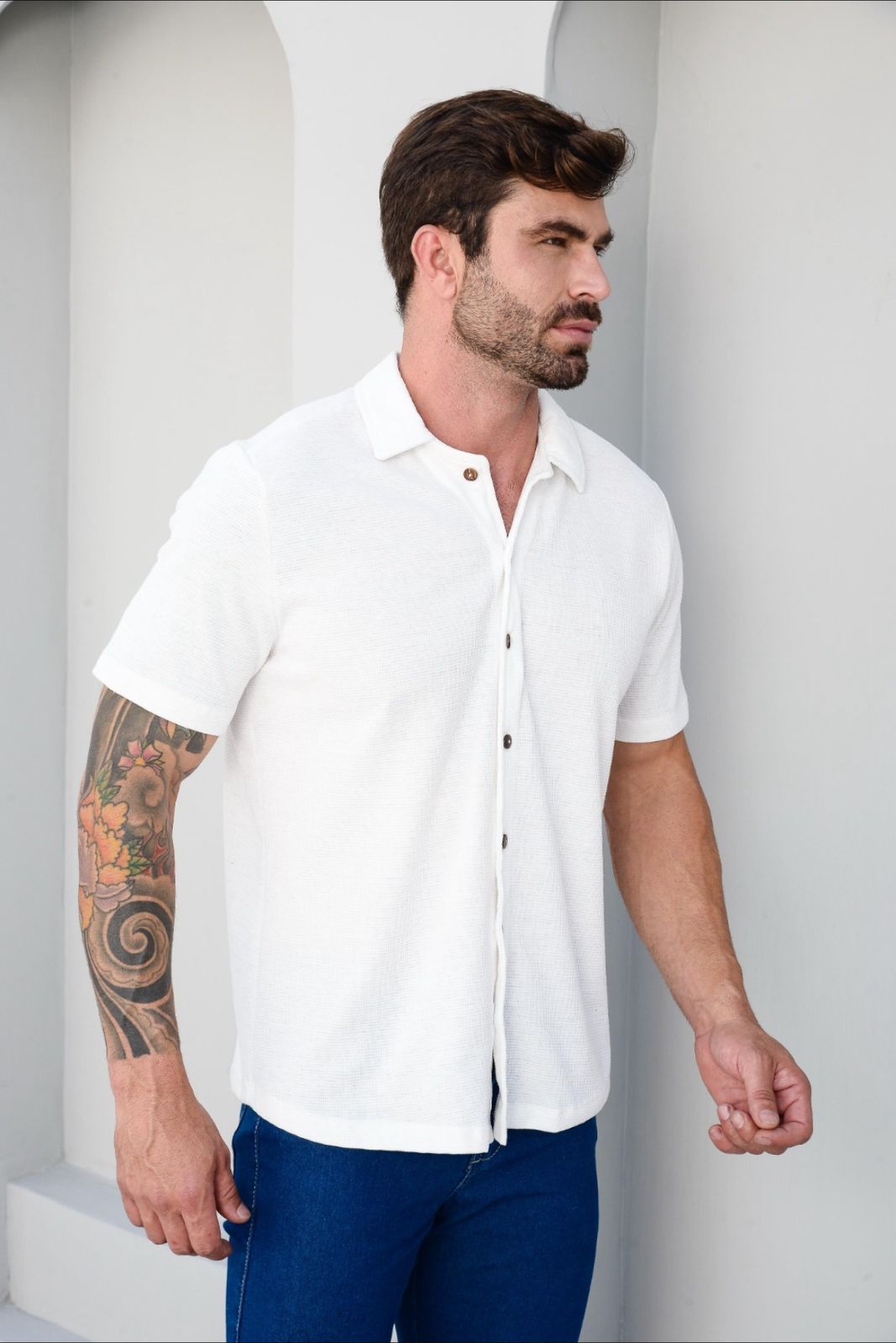 Camisa Tricot Gola Convencional