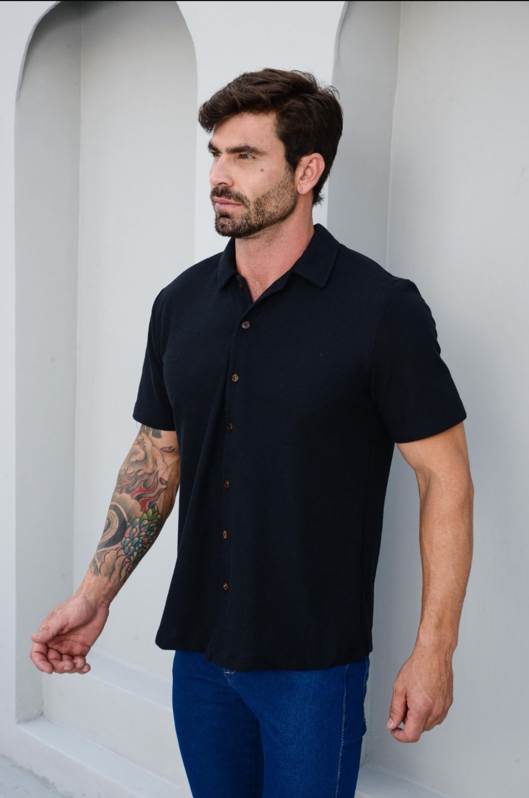 Camisa Tricot Gola Convencional