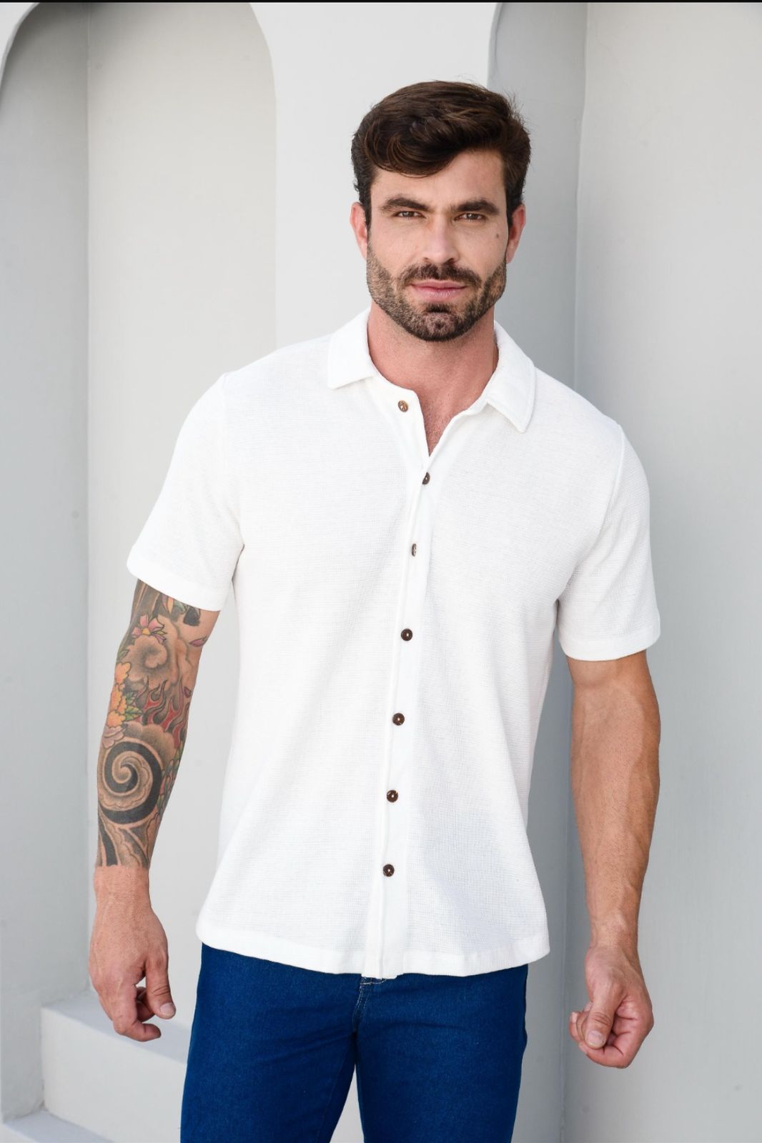 Camisa Tricot Gola Convencional