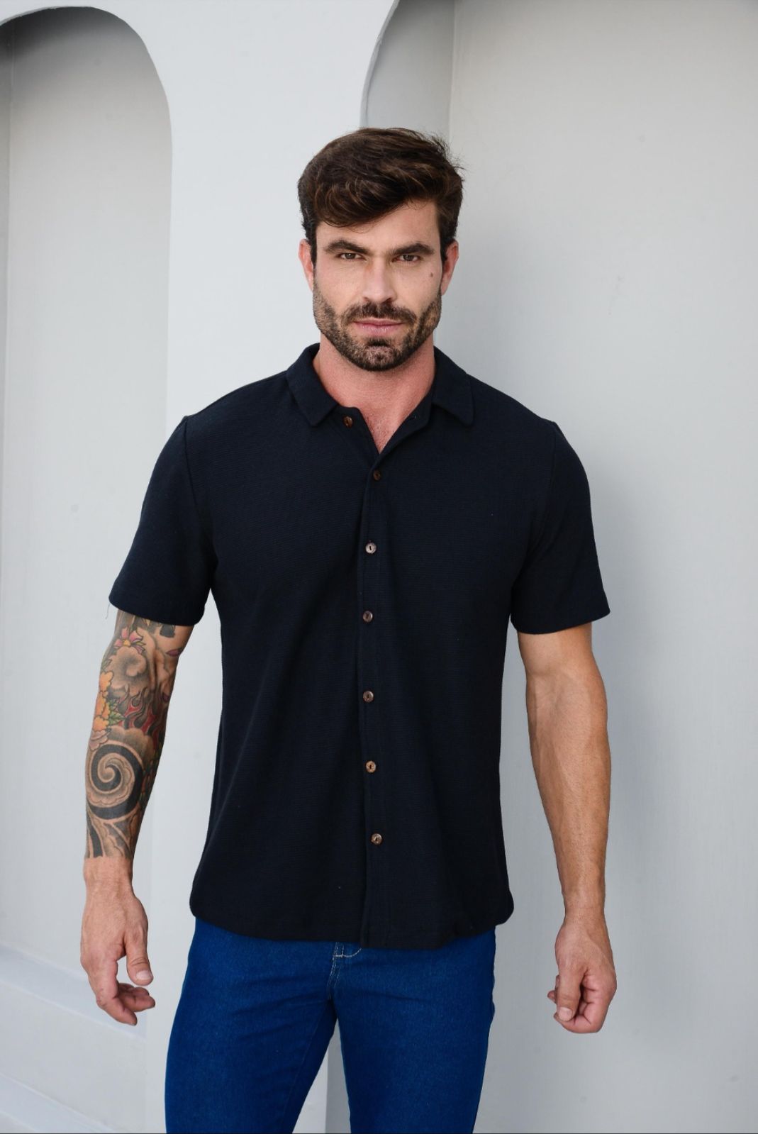 Camisa Tricot Gola Convencional