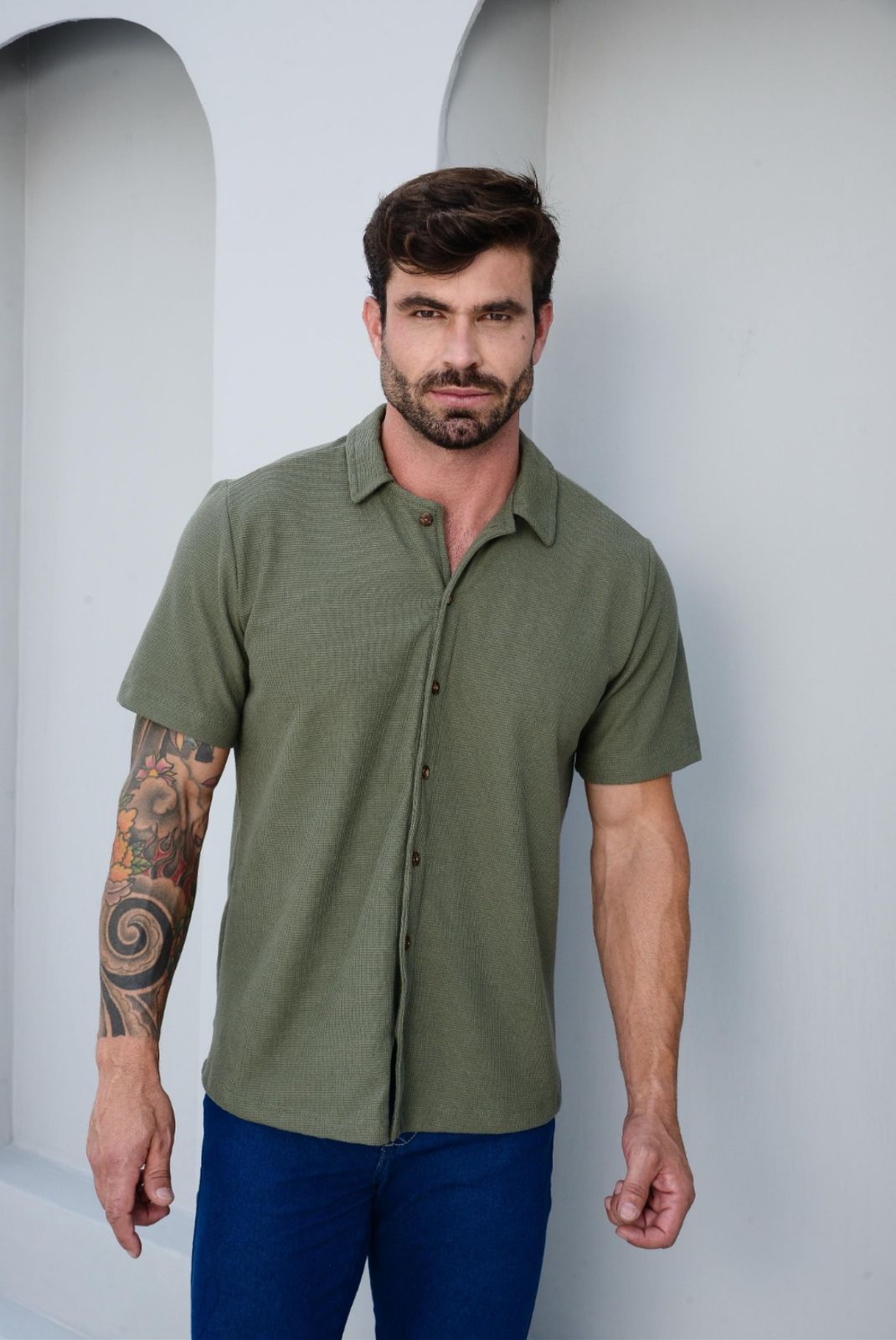 Camisa Tricot Gola Convencional